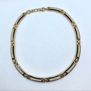 Vintage Christian Dior Gold & Black Link Choker